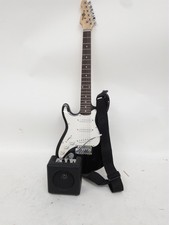 Gear4music Child's Black Electric Guitar with Mini Amp and Bag Bundle