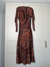 Zara Paisley Satin Midi Dress