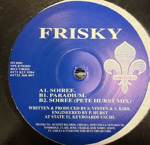 Frisky soiree vinyl single - frisky,