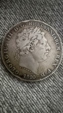1820 GEORGE III CROWN, BRITISH SILVER COIN good grade LX