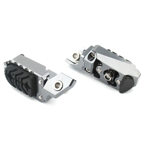 Silver adjustable foot pegs - silver,