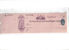 UNION  BANK  OF  SCOTLAND    UNUSED  CHEQUE  19--  CLYDEBANK