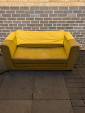 £70 ONO. IKEA Askeby Two-Seat Sofa Bed Yellow +Ottoman+ 2 Cushions