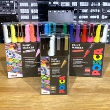Uni Posca Paint Markers Pen Permanent Standard Pastel Mono Colours (Set of 3)