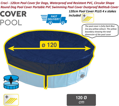 Round dog pool cover portable - round,