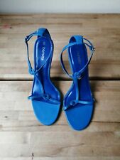 Sexy Ladies Electric Blue Strap Fastening 4" High Heel Stiletto Shoes Size 6 VGC