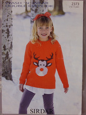 Knitting pattern of a Christmas reindeer design sweater for children