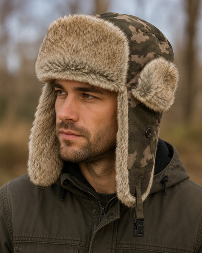 Mens camouflage trapper hat - mens,
