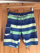 Volcom Green/Blue Board Shorts - Size W28
