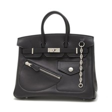 Hermes Hermès Birkin 25 Handbag, Lock, Beauvolupt, Black, Silver Hardware, K Sta