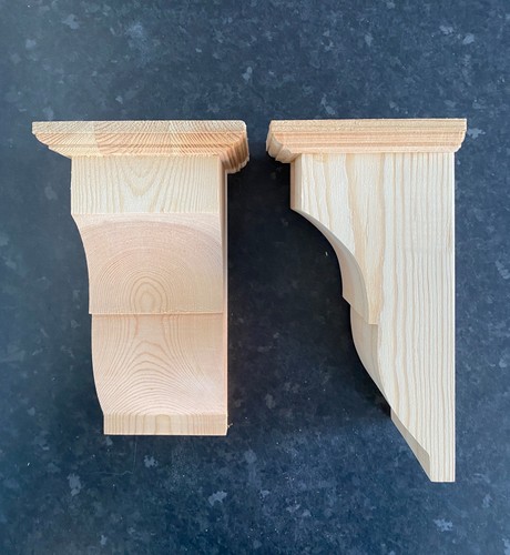 Wooden corbels pair shelf - wooden,