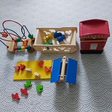 Bundle Of Montessori Wooden Toys Boat Animals Barn Mail Box  Bead
