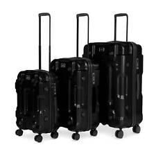 3-Piece Luggage, Lightweight Hard Case Suitcase Set, TSA Lock - Black