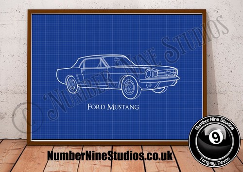 Classic ford mustang blueprint - classic,