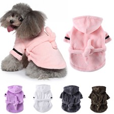 Fleece Pet Cat Dog Night Robe Dog Pajamas Bathrobe Dressing Absorbing Gown Towel