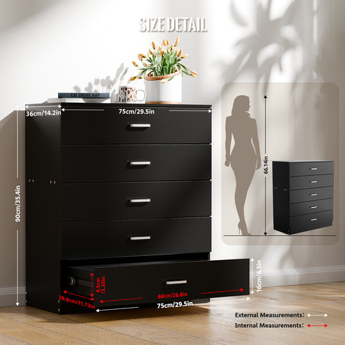 Drawer chest modern white - 5,