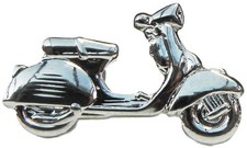 Silver Mod Scooter Pin Badge