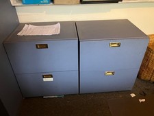  Two Blue Metal 2-drawer