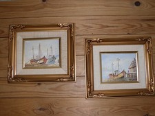 2 Framed sailing boat scenes