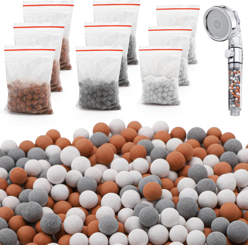 Ionic shower head filter - ionic, beads