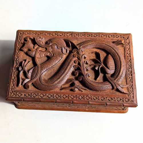 Carved wooden dragon - carved,