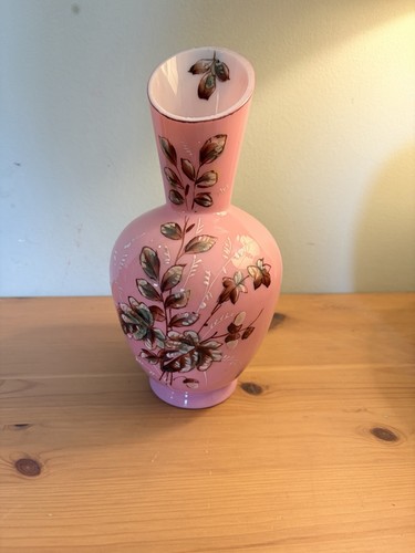 Antique pink opaline vase hand - antique,