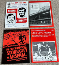 All 4 1971 & 1972 Arsenal v Stoke City FA Cup Semi-Final & Replay programmes