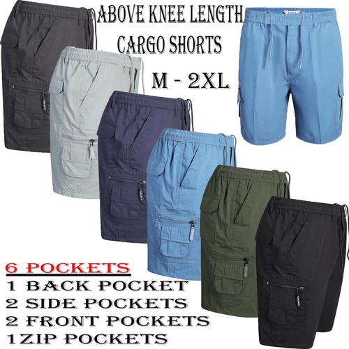 Mens elasticated cargo shorts - mens,