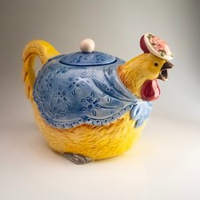 Otagiri Chicken Teapot Hand Painted Ceramic Japan 23cm Vintage Collectible