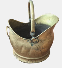 Vtg Brass Coal Scuttle Helmet