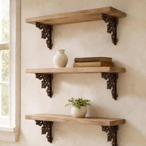 Cast iron shelf brackets - cast,