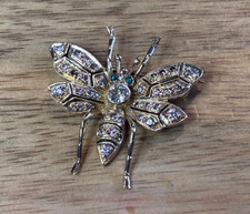 Stunning Crystal Gold Plated Bumblebee Brooch Pin NO RESERVE