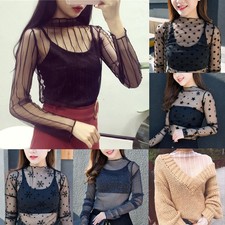 Womens Sheer Mesh Top Ladies