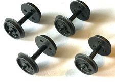 4 x Mainline plastic 3 hole disc wagon wheelsets, spares, wheels
