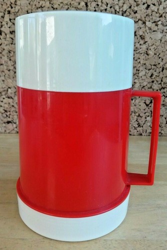 Vintage thermos food - flask, red