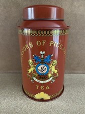 Vintage Jacksons Of Piccadilly London Tea Utile Dulci Red Tin Empty - Sun Damage