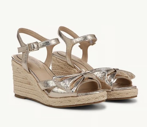 Lifestride gold wedge dress - lifestride,