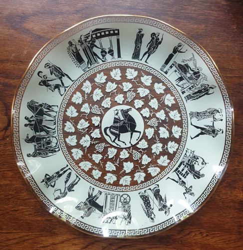 Vintage greek fluted glass - greek,
