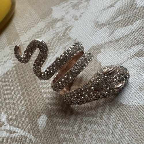 Silver snake shape crystal - snake,
