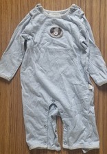 Albetta baby 3-6m blue and white striped sleepsuit