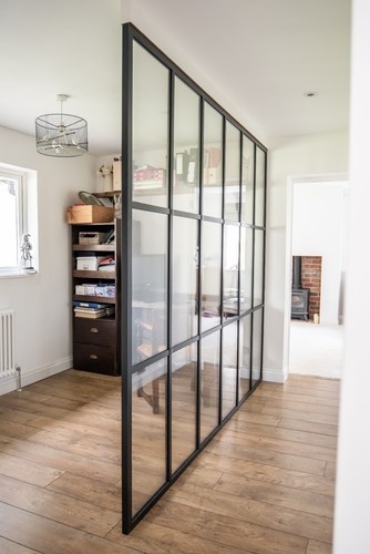 Steel partition wall - steel, glass