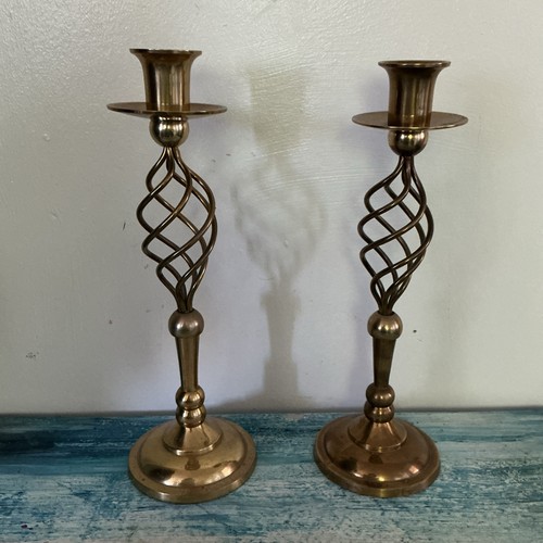 Vintage brass candlesticks - vintage,