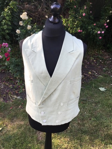 Mens linen waistcoat r - waistcoat., 42