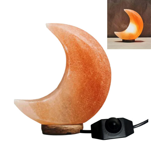 Himalayan salt lamp moon night - lamp,