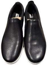 Fitflop Rally Black Leather Slip On Sneakers - Size UK8 - worn once