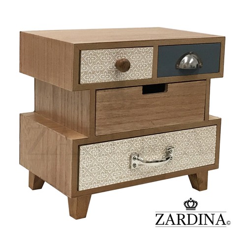 Elona mini velveted 4 drawer - -,