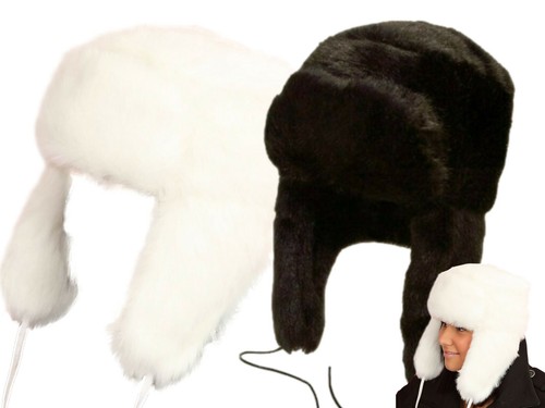 Faux fur trapper hat - faux,