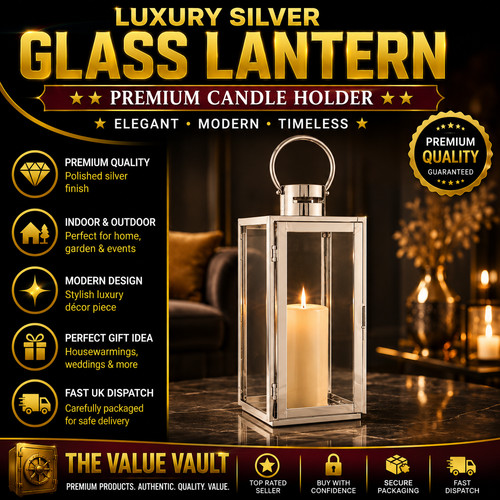 Stainless steel candle lantern - steel,