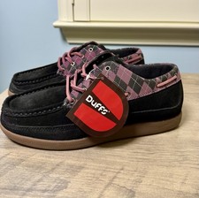 New Duffs Men Shoes Size 7.5 The Sweet Lou Black Pink Suede Rare Chukka Skater
