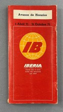 Iberia Advance Airline Timetable Summer 1971 Spain Horarios Schedule Boeing 747